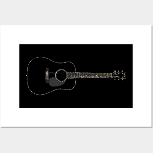 Johnny Cash "Man In Black" Martin D35 Guitar Posters and Art